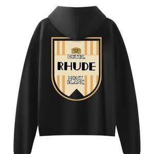 Rhude Black Mont-Blanc Hotel Graphic Print Hoodie